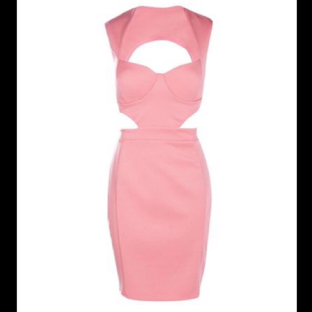 Boohoo Sweetheart Cutout Side Bodycon Dress - Rose